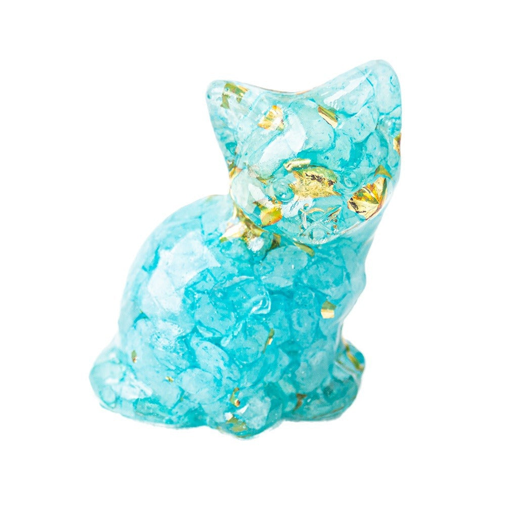 Wholesale Natural crystal gravel cute cat ornaments
